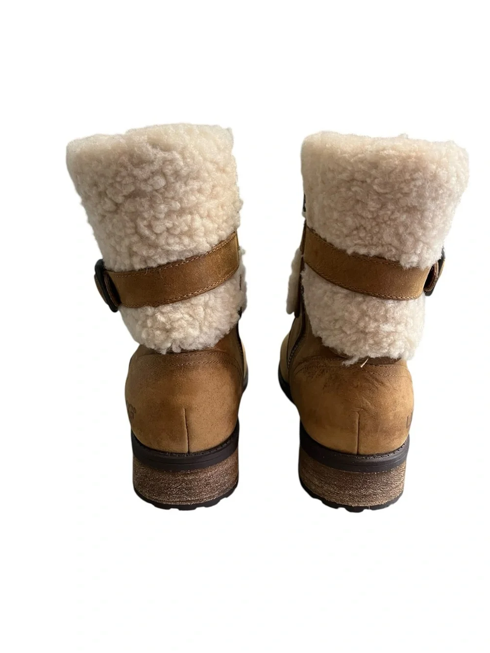 Ugg Blayre II Suede Shearling Side Zip Tan‎ Brown Winter Boots Women's 9